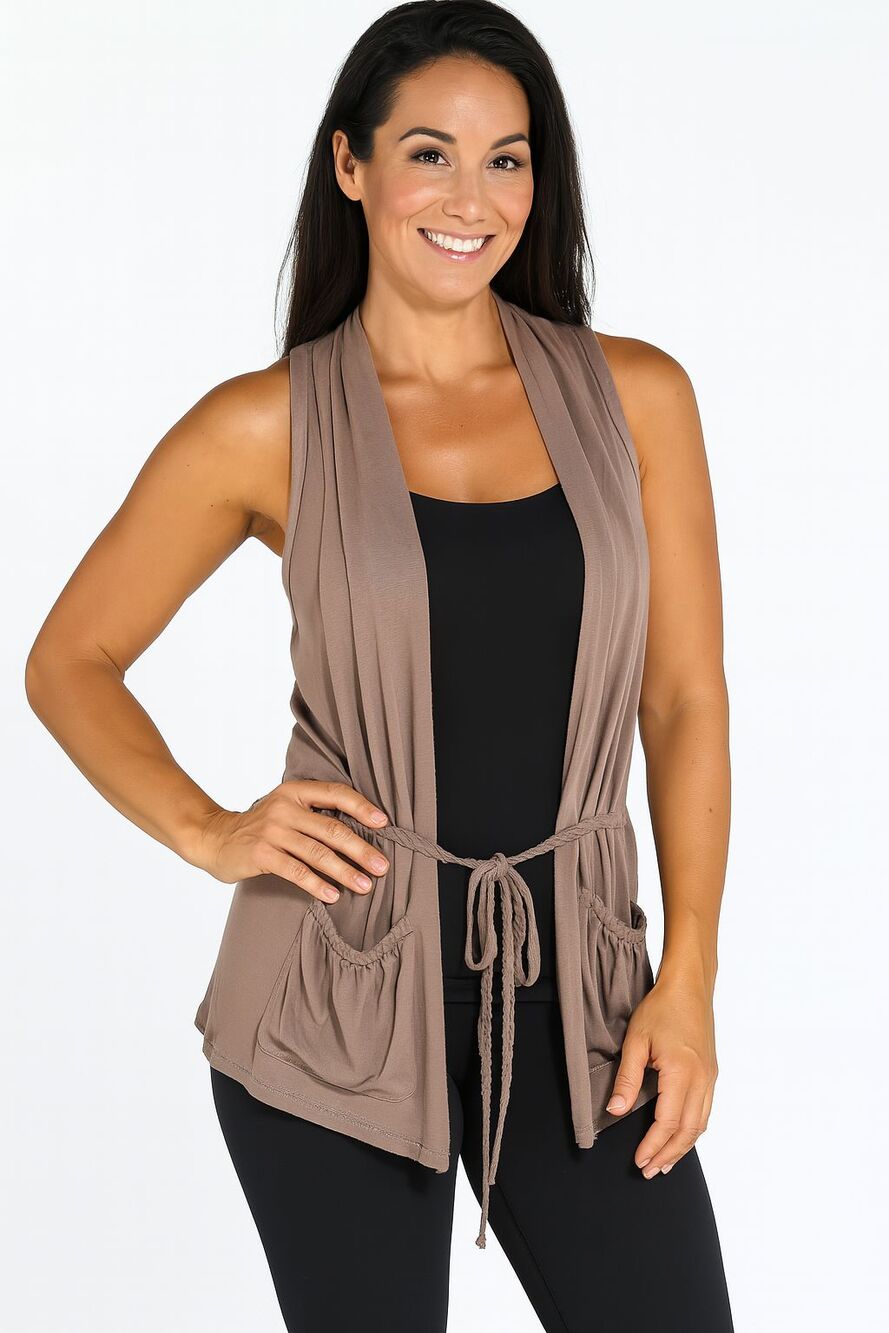 Guess Jeans Sweater Women's Cardigan Tunic S Cotton Beige Pockets Palm Bark NWT